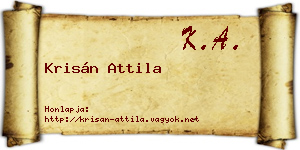 Krisán Attila névjegykártya