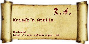Krisán Attila névjegykártya
